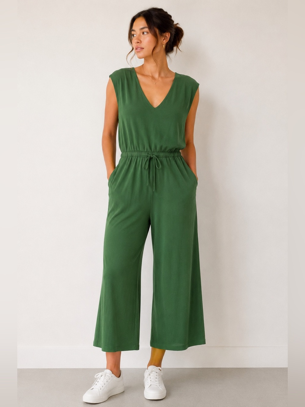Kit and Ace Green Sleeveless Wide Leg Jumpsuit XL